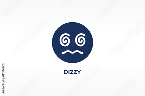 DIZZY vector, icon or logo sign isolated symbol illustration