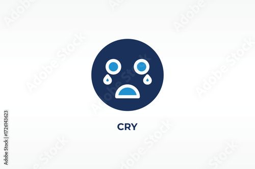 CRY vector, icon or logo sign isolated symbol illustration