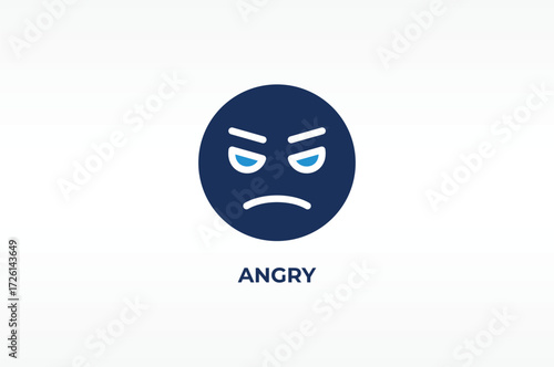 ANGRY vector, icon or logo sign isolated symbol illustration