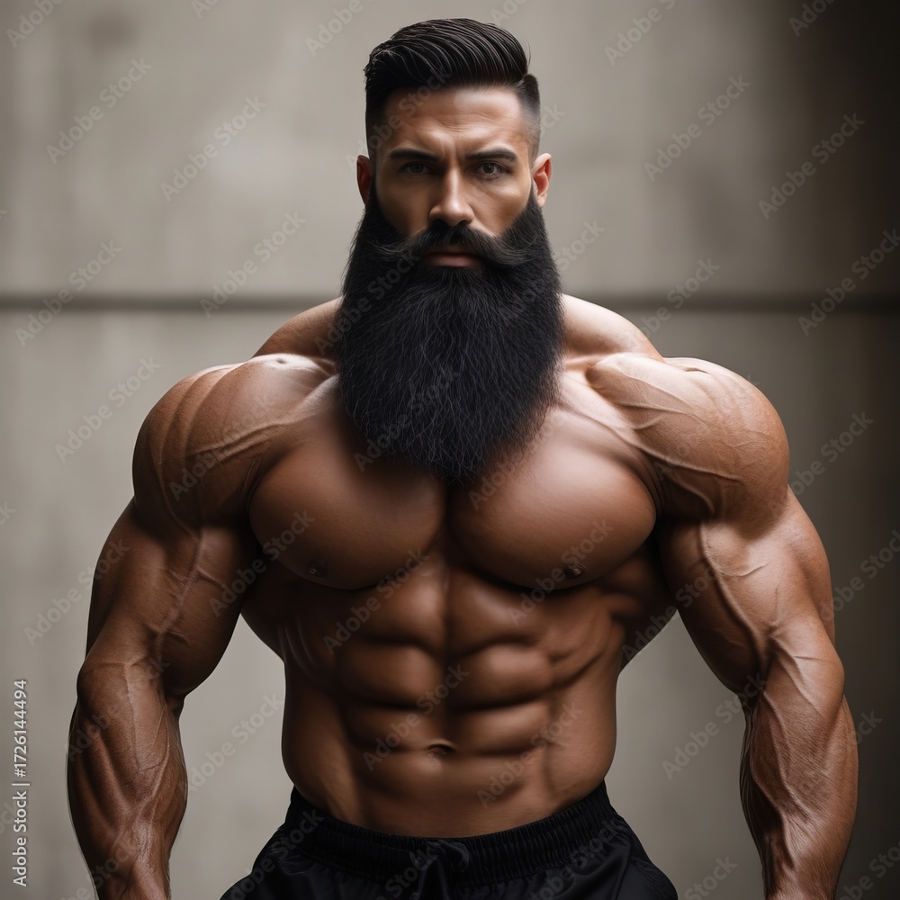 Fototapeta premium Muscular Fitness Man Posing at Gym