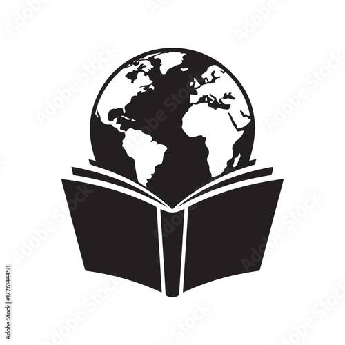 open book with earth globe