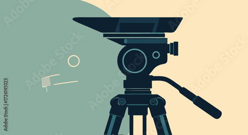 Tripod for videography and photography: A detailed illustration showcases the sturdy silhouette of a tripod. It's a cornerstone tool for stable videography and photography.