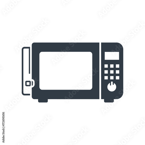 Microwave oven cooking food quickly in modern kitchen appliance for convenience and efficiency. with vibrant colors and excellent composition.