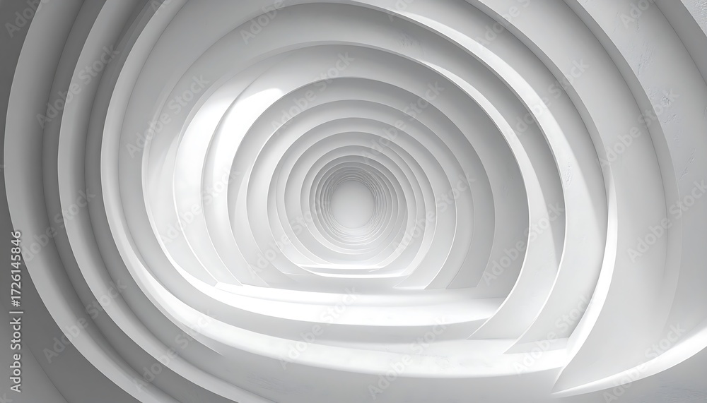 Obraz premium Abstract white architectural tunnel (2)