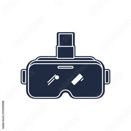 Vr headset representing virtual reality technology with sleek modern lines and futuristic feel. featuring stunning details and textures.