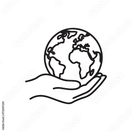 Hand Holding Earth Icon
