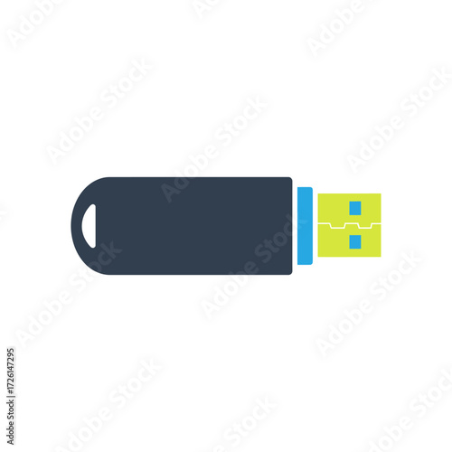 Usb drive storing data for transfer in modern office environment, representing digital storage and technological advancement.