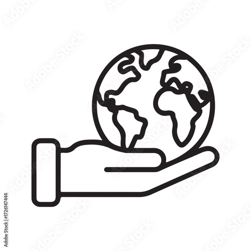 Hand Holding Earth Icon