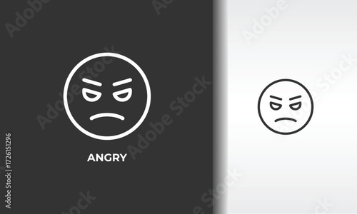Angry Vector, Icon Or Logo Sign Isolated Symbol Illustration