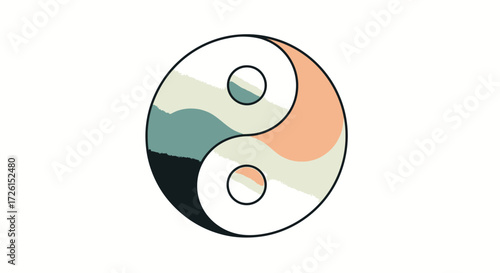 Modern Abstract Yin Yang Symbol Vector Illustration for Balance and Harmony