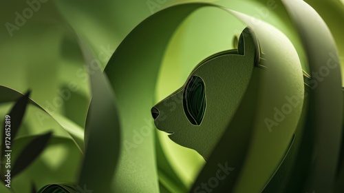 Panda in green environment
