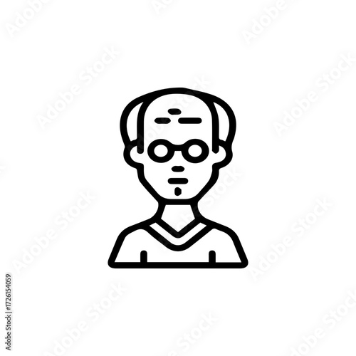 Elderly Person Line Icon