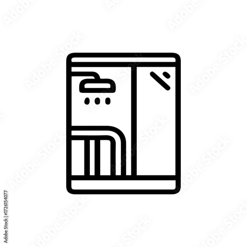 Shower stall outline icon