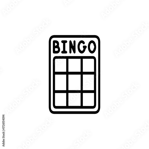 Simple Bingo Game Card Icon