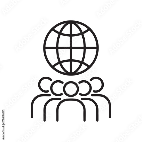 People Network with Globe and Connectivity Symbol
