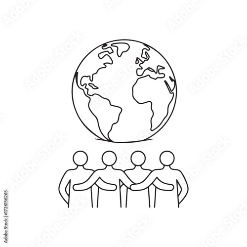 People Network with Globe and Connectivity Symbol