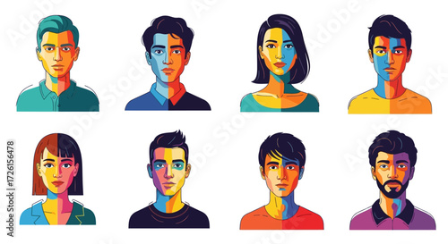 Colorful Portraits of Diverse People