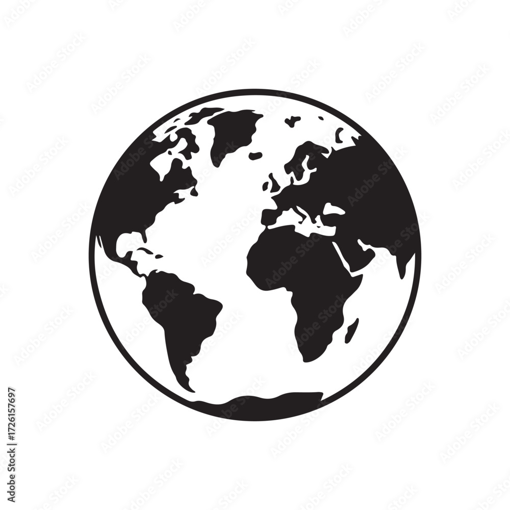 Naklejka premium Minimal Earth Symbol for Global Concept Design