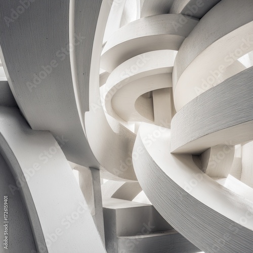 Abstract Architectural Structure In White And Grey Tones