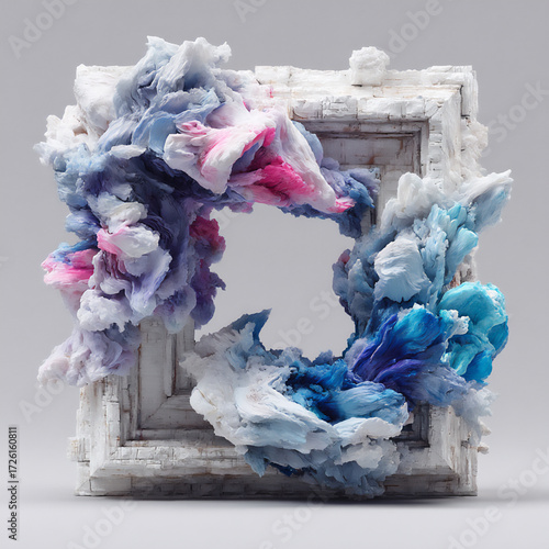 modern abstract flowing floral frame gradient.