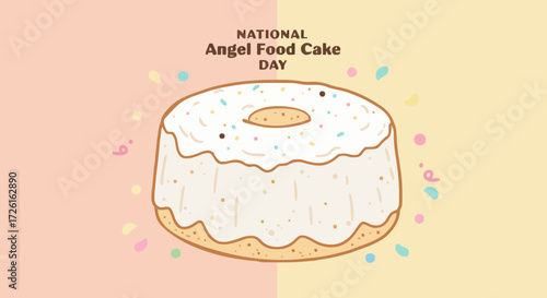Vector illustration national angel food cake day