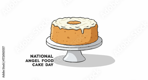 Vector illustration national angel food cake day