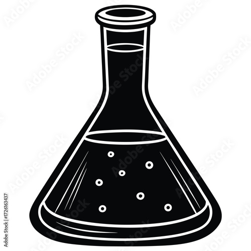 laboratory flask vector on white background (1).eps