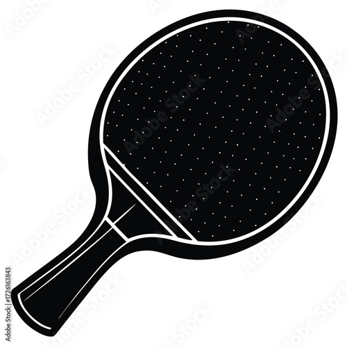 minimal ping pong paddle design  svg style vector .eps