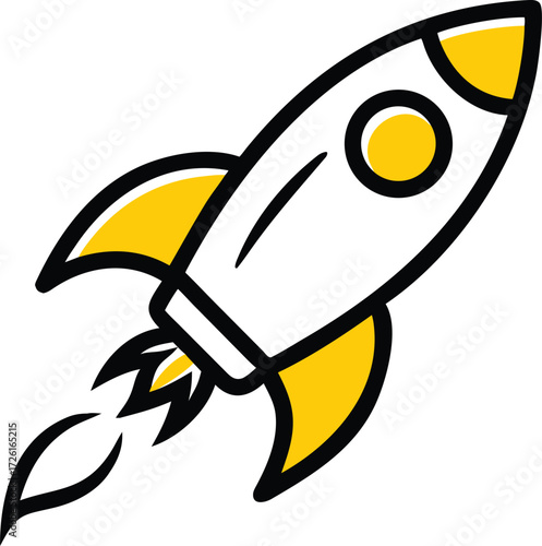 rocket launch vector on white background.eps