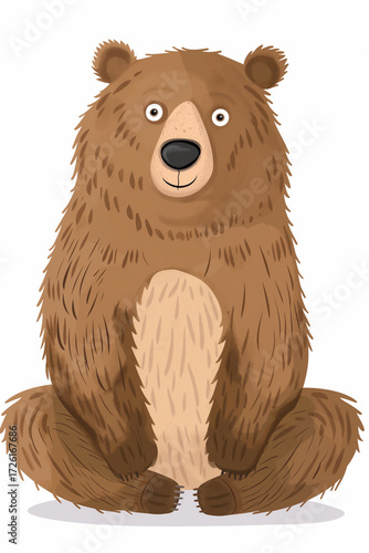 Ilustração de um urso marrom sentado