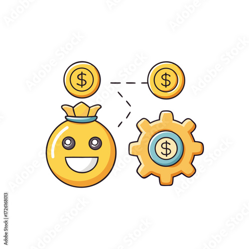 subtle gold emoticon dividing money emoji set  mon.eps