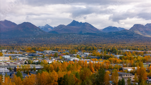 Fall landscape in Anchorage mountains