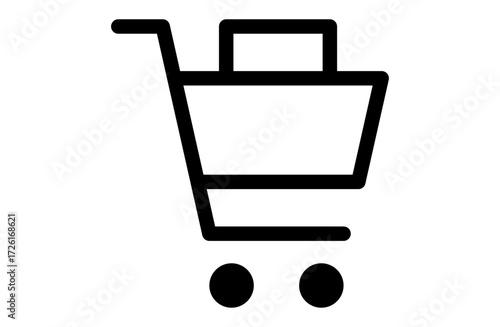 商品入りショッピングカートのシンプルなベクターアイコン