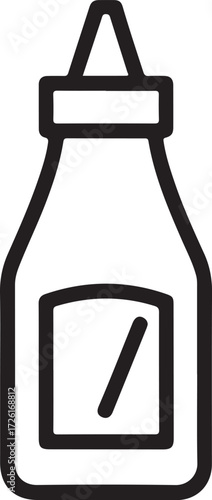 Simple outline icon of a squeeze bottle for condiments or sauces
