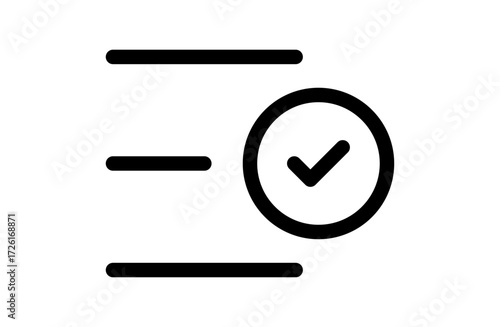 チェック付き商品リストのシンプルなベクターアイコン