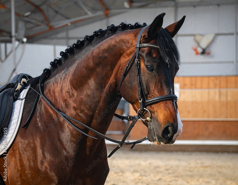 Obraz premium Majestic Equestrian Portrait in Equestrian Arena