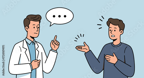 Doctor explaining medical results to patient with concern.