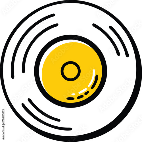 vinyl record icon black circle silhouette  retro d.eps