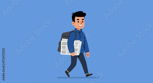 Vector illustration  newspaper carrier 