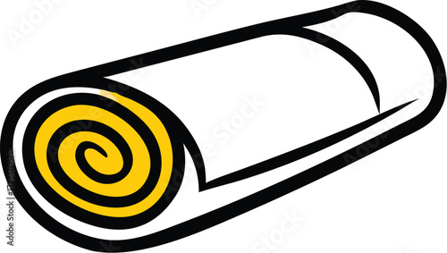 yoga mat rolled up on white background (1).eps