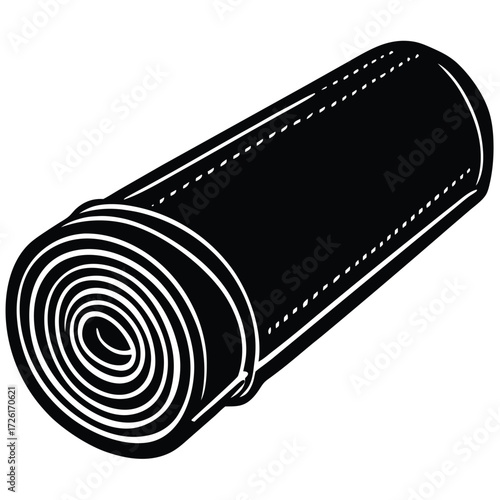 yoga mat rolled up on white background.eps