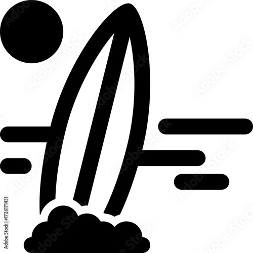 Ocean Surfing Vector Icon