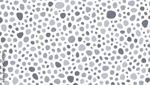Abstract Pebble Pattern in Shades of Gray on White Background