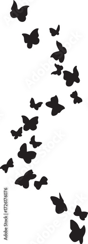 Butterfly Silhouettes Vector Collection | Black Flying Butterfly Shapes & Insect Outline Designs Illustration Artwork