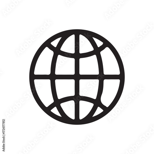 Website, globe icon set. Browser globe outline icons. Vector Illustration eps 10