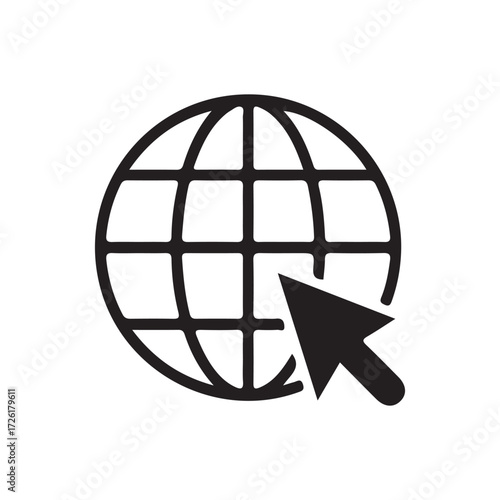 Website, globe icon set. Browser globe outline icons. Vector Illustration eps 10