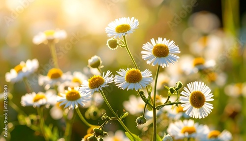 Fototapeta Naklejka Na Ścianę i Meble -  Sunny meadow flowers in soft focus