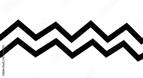 Black Zigzag Pattern on White Background, Geometric Design