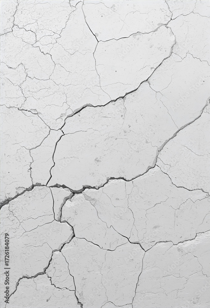 Fototapeta premium Cracked White Concrete Texture