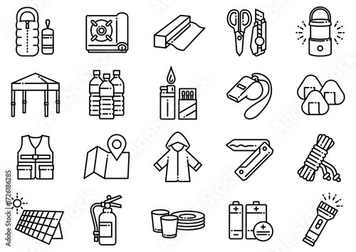 災害・防災アイコン01　Disaster Prevention icons
